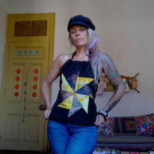 Handsewn quilted halter top